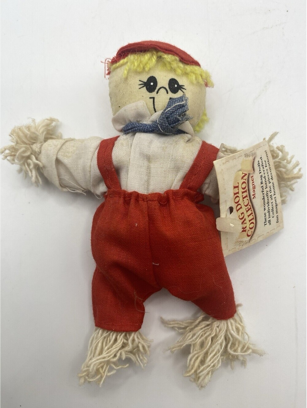 Vintage Refrigerator Magnet The Ragdoll Collection Blonde Hair Red Overalls